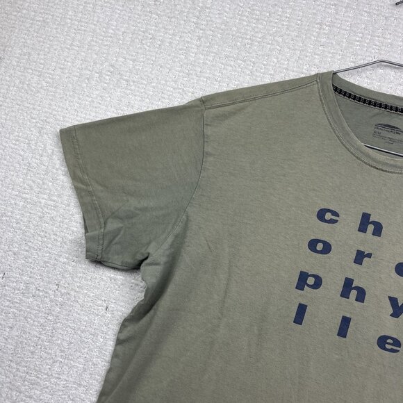 Chlorophylle T-shirt Graphic Spell Out Short Sleeve Men M Military Green Outdoor - Picture 3 of 13